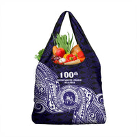 Tonga Queen Salote College 100th Years Grocery Bag Est 1926 Tongan Ngatu Tapa LT9 1-pack One Size Blue - Polynesian Pride