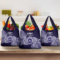 Tonga Queen Salote College 100th Years Grocery Bag Est 1926 Tongan Ngatu Tapa LT9 3-pack One Size Blue - Polynesian Pride