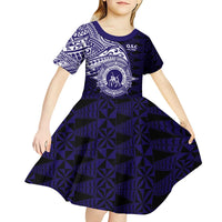 Tonga Queen Salote College 100th Years Kid Short Sleeve Dress Est 1926 Tongan Ngatu Tapa - Polynesian Pride