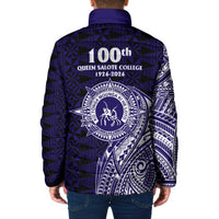 Tonga Queen Salote College 100th Years Padded Jacket Est 1926 Tongan Ngatu Tapa - Polynesian Pride