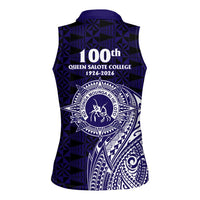 Tonga Queen Salote College 100th Years Women Sleeveless Polo Shirt Est 1926 Tongan Ngatu Tapa - Polynesian Pride