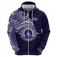 Tonga Queen Salote College 100th Years Zip Hoodie Est 1926 Tongan Ngatu Tapa - Polynesian Pride