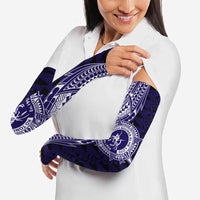 Tonga Queen Salote College 100th Years Arm Sleeves Blue Tonga Kupesi Uniquely Pacific Art - Polynesian Pride