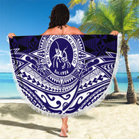 Tonga Queen Salote College 100th Years Beach Blanket Blue Tonga Kupesi Uniquely Pacific Art - Polynesian Pride