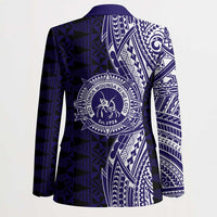 Tonga Queen Salote College 100th Years Blazer Blue Tonga Kupesi Uniquely Pacific Art - Polynesian Pride