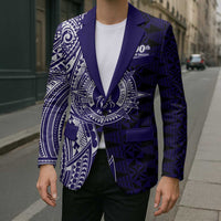 Tonga Queen Salote College 100th Years Blazer Blue Tonga Kupesi Uniquely Pacific Art - Polynesian Pride