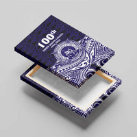 Tonga Queen Salote College 100th Years Canvas Wall Art Blue Tonga Kupesi Uniquely Pacific Art - Polynesian Pride