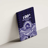 Tonga Queen Salote College 100th Years Canvas Wall Art Blue Tonga Kupesi Uniquely Pacific Art - Polynesian Pride