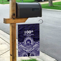 Tonga Queen Salote College 100th Years Garden Flag Blue Tonga Kupesi Uniquely Pacific Art - Polynesian Pride