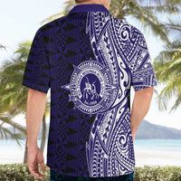 Tonga Queen Salote College 100th Years Hawaiian Shirt Blue Tonga Kupesi Uniquely Pacific Art - Polynesian Pride