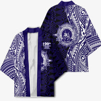 Tonga Queen Salote College 100th Years Kimono Blue Tonga Kupesi Uniquely Pacific Art - Polynesian Pride