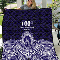 Tonga Queen Salote College 100th Years Quilt Blue Tonga Kupesi Uniquely Pacific Art - Polynesian Pride