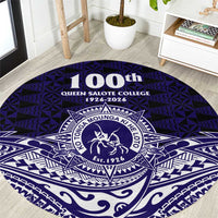 Tonga Queen Salote College 100th Years Round Carpet Blue Tonga Kupesi Uniquely Pacific Art - Polynesian Pride