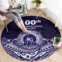 Tonga Queen Salote College 100th Years Round Carpet Blue Tonga Kupesi Uniquely Pacific Art - Polynesian Pride