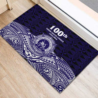Tonga Queen Salote College 100th Years Rubber Doormat Blue Tonga Kupesi Uniquely Pacific Art - Polynesian Pride