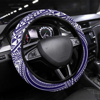 Tonga Queen Salote College 100th Years Steering Wheel Cover Blue Tonga Kupesi Uniquely Pacific Art - Polynesian Pride