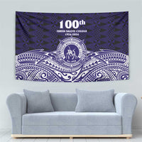 Tonga Queen Salote College 100th Years Tapestry Blue Tonga Kupesi Uniquely Pacific Art - Polynesian Pride