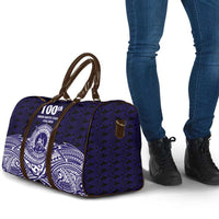 Tonga Queen Salote College 100th Years Travel Bag Blue Tonga Kupesi Uniquely Pacific Art - Polynesian Pride