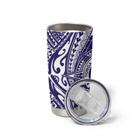 Tonga Queen Salote College 100th Years Tumbler Cup Blue Tonga Kupesi Uniquely Pacific Art - Polynesian Pride