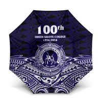 Tonga Queen Salote College 100th Years Umbrella Blue Tonga Kupesi Uniquely Pacific Art LT9 One Size Folded 11.42 inch Opened Diameter 37.4 inch Blue - Polynesian Pride