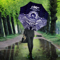 Tonga Queen Salote College 100th Years Umbrella Blue Tonga Kupesi Uniquely Pacific Art LT9 - Polynesian Pride