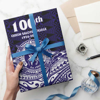 Tonga Queen Salote College 100th Years Wrapping Paper Blue Tonga Kupesi Uniquely Pacific Art - Polynesian Pride