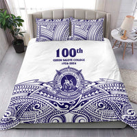 Tonga Queen Salote College 100th Years Bedding Set White Tonga Kupesi Uniquely Pacific Art - Polynesian Pride
