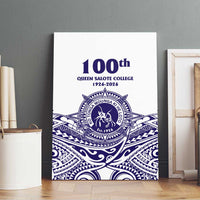 Tonga Queen Salote College 100th Years Canvas Wall Art White Tonga Kupesi Uniquely Pacific Art - Polynesian Pride