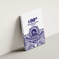 Tonga Queen Salote College 100th Years Canvas Wall Art White Tonga Kupesi Uniquely Pacific Art - Polynesian Pride