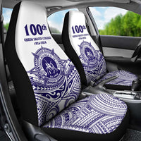 Tonga Queen Salote College 100th Years Car Seat Cover White Tonga Kupesi Uniquely Pacific Art - Polynesian Pride