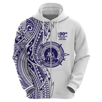 Tonga Queen Salote College 100th Years Hoodie White Tonga Kupesi Uniquely Pacific Art - Polynesian Pride