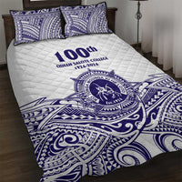 Tonga Queen Salote College 100th Years Quilt Bed Set White Tonga Kupesi Uniquely Pacific Art - Polynesian Pride