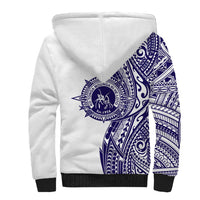 Tonga Queen Salote College 100th Years Sherpa Hoodie White Tonga Kupesi Uniquely Pacific Art - Polynesian Pride