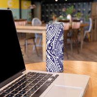 Tonga Queen Salote College 100th Years Skinny Tumbler White Tonga Kupesi Uniquely Pacific Art - Polynesian Pride