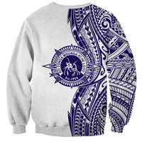 Tonga Queen Salote College 100th Years Sweatshirt White Tonga Kupesi Uniquely Pacific Art - Polynesian Pride