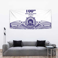 Tonga Queen Salote College 100th Years Tapestry White Tonga Kupesi Uniquely Pacific Art - Polynesian Pride