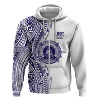Tonga Queen Salote College 100th Years Zip Hoodie White Tonga Kupesi Uniquely Pacific Art - Polynesian Pride