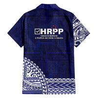 Samoa HRPP Family Matching Long Sleeve Bodycon Dress and Hawaiian Shirt Samoan Motif Patterns - Polynesian Pride