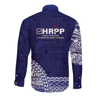 Samoa HRPP Long Sleeve Button Shirt Samoan Motif Patterns - Polynesian Pride