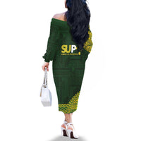 Samoa SUP Family Matching Off The Shoulder Long Sleeve Dress and Hawaiian Shirt Samoan Motif Patterns - Polynesian Pride