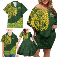 Samoa SUP Family Matching Off Shoulder Short Dress and Hawaiian Shirt Samoan Motif Patterns - Polynesian Pride