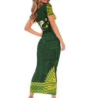Samoa SUP Family Matching Short Sleeve Bodycon Dress and Hawaiian Shirt Samoan Motif Patterns - Polynesian Pride