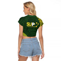 Samoa SUP Raglan Cropped T Shirt Samoan Motif Patterns - Polynesian Pride