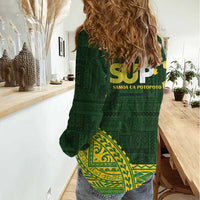 Samoa SUP Women Casual Shirt Samoan Motif Patterns - Polynesian Pride