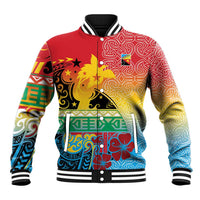 Personalised Torba PNG Day Baseball Jacket Oro Tapa Pattern - Polynesian Pride