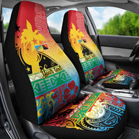 Personalised Torba PNG Day Car Seat Cover Oro Tapa Pattern - Polynesian Pride