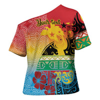 Personalised Torba PNG Day Cross Shoulder Shirt Oro Tapa Pattern - Polynesian Pride