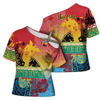 Personalised Torba PNG Day Cross Shoulder Shirt Oro Tapa Pattern - Polynesian Pride