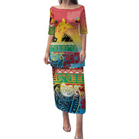 Personalised Torba PNG Day Family Matching Puletasi and Hawaiian Shirt Oro Tapa Pattern - Polynesian Pride