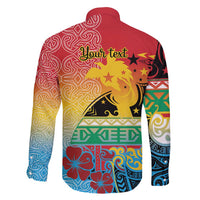 Personalised Torba PNG Day Family Matching Short Sleeve Bodycon Dress and Hawaiian Shirt Oro Tapa Pattern - Polynesian Pride